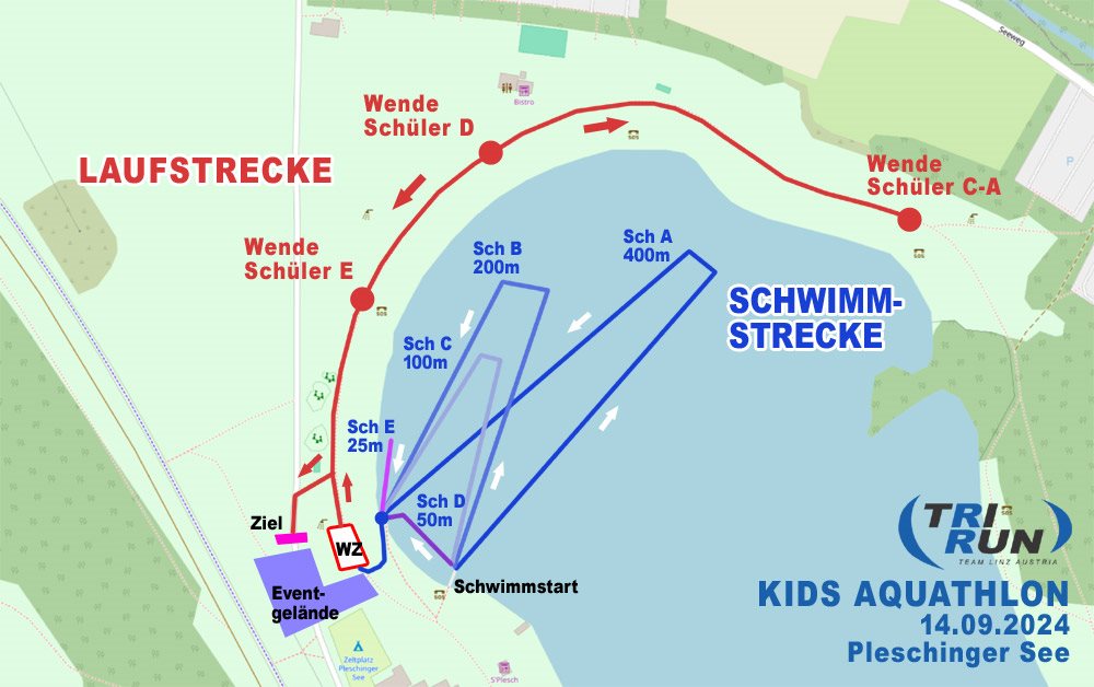 Streckenplan Kids-Aquathlon